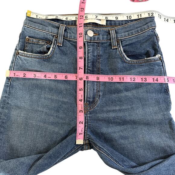 Reformation High & Skinny Denim Stretch Super Soft Jeans Medium Rhine Blue 27 - Picture 12 of 13